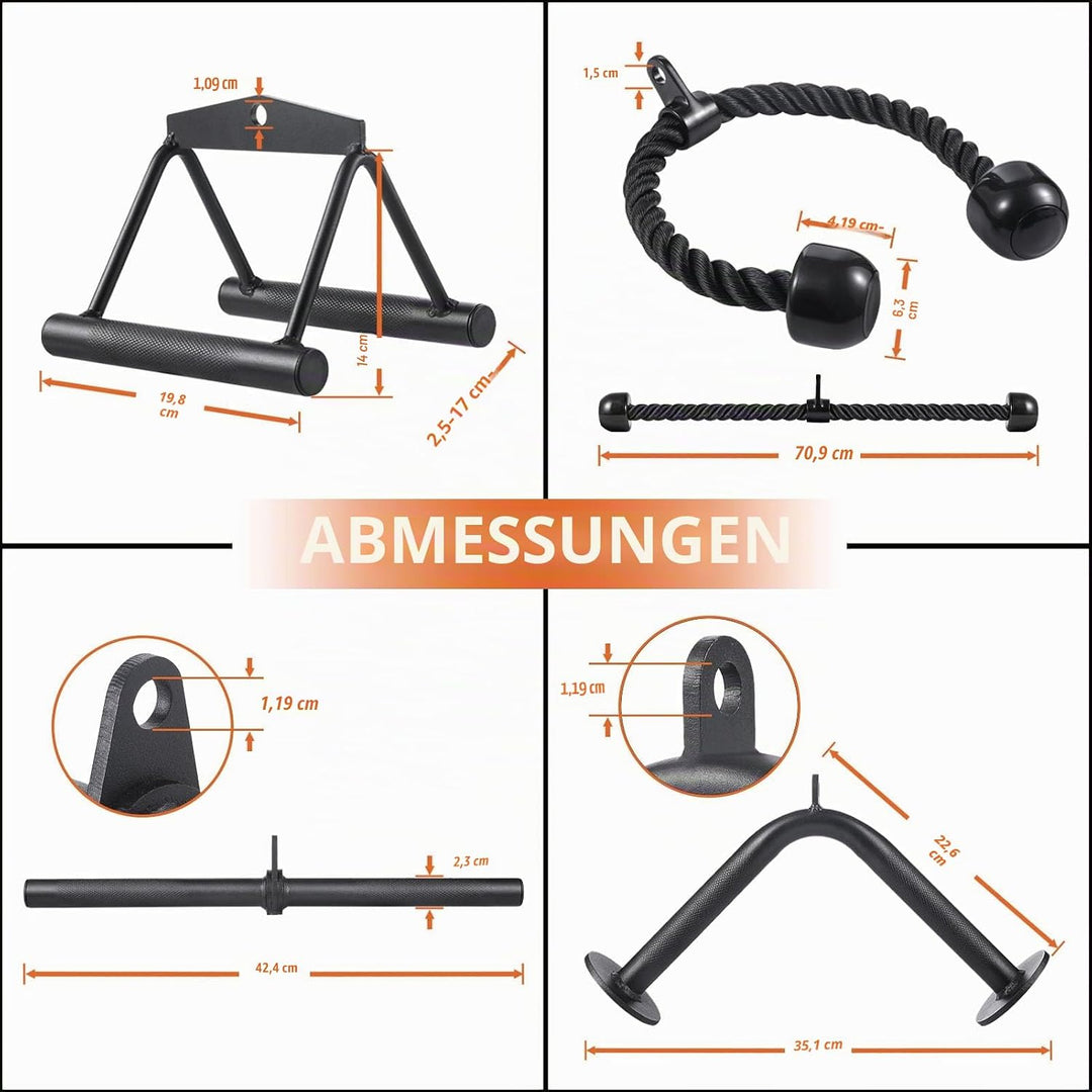 Workout Cable Machine Attachment for Home Gym, SERTT LAT Pulldown Attachments, Cable Accessories for