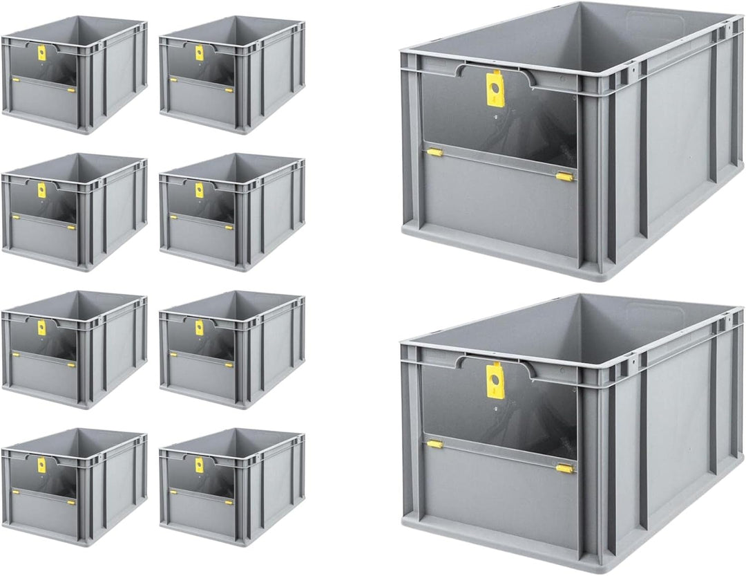 SparSet 10x Eurobox NextGen Insight Cover | HxBxT 32x40x60 | 65 Liter | Hoch/Gelb | Eurobehälter, Tr