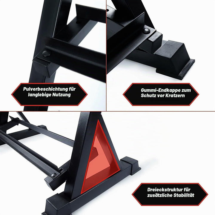 Zlinke Hantelständer Kurzhantelablage, 3 Regale Dumbbell Rack Multilevel Weight Storage Organizer 45