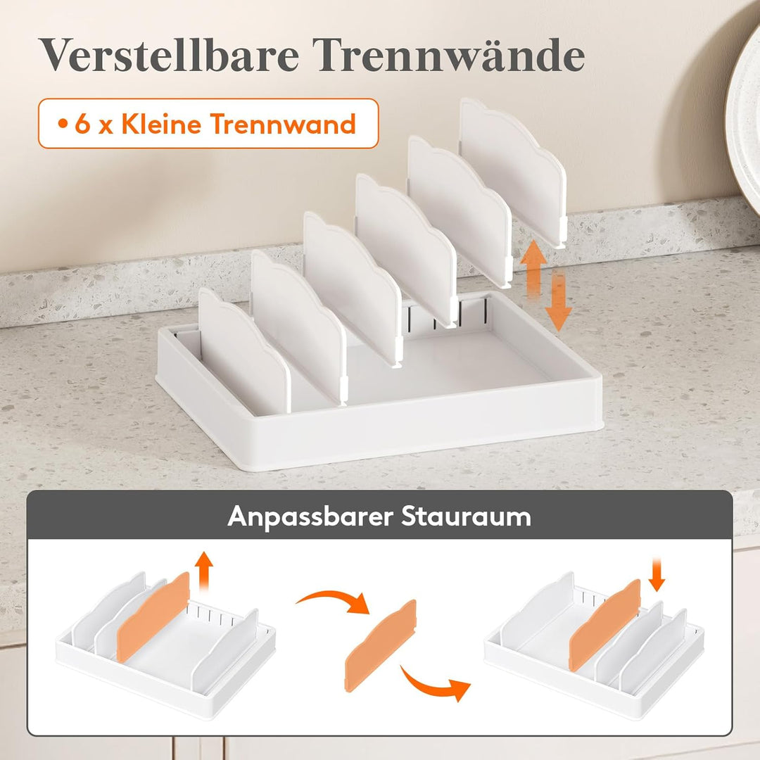 Lifewit Topfdeckel Frischhaltebox Lagerung, 1 Stück Lunchbox Deckel Aufbewahrung Organizer Küche Top