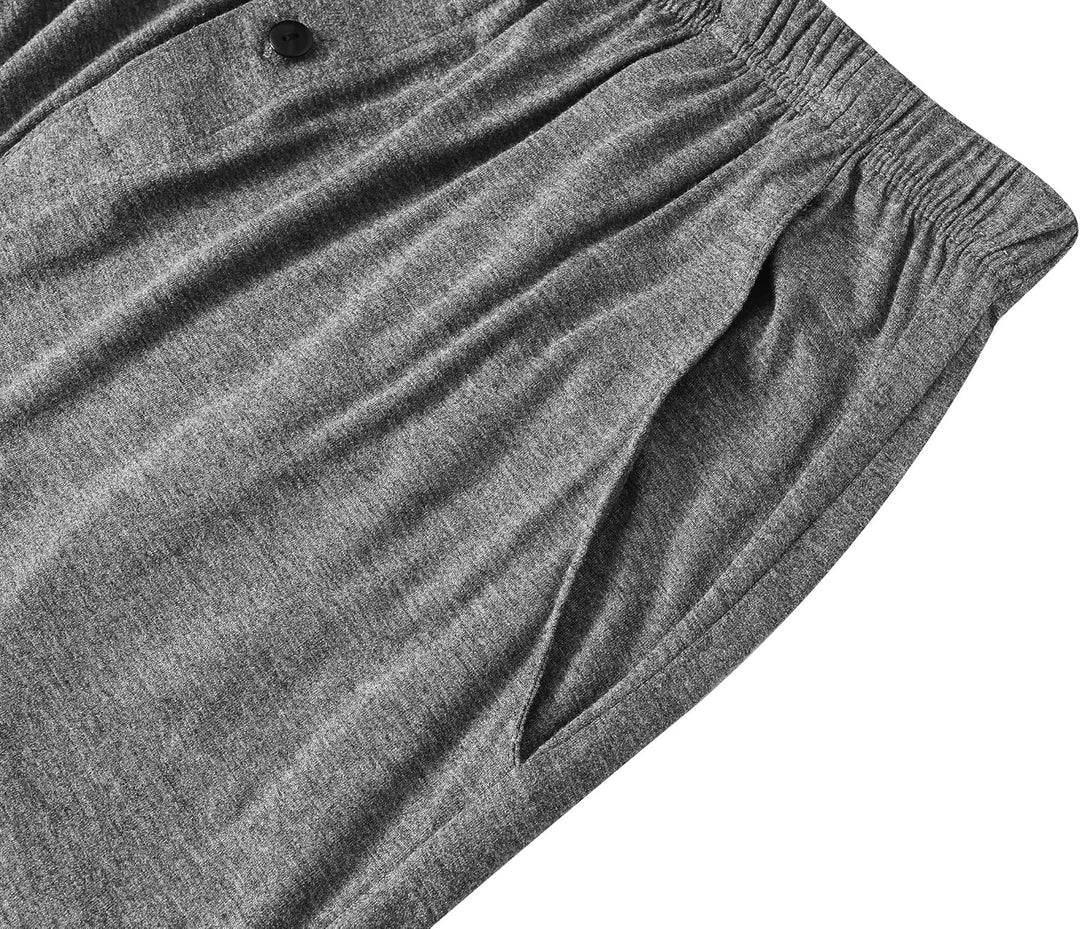 JINSHI Herren Schlafanzughosen Kurz Pyjamahose Sommer Nachtwäsche Shorts XL 3er Pack- A (mit Knopfle