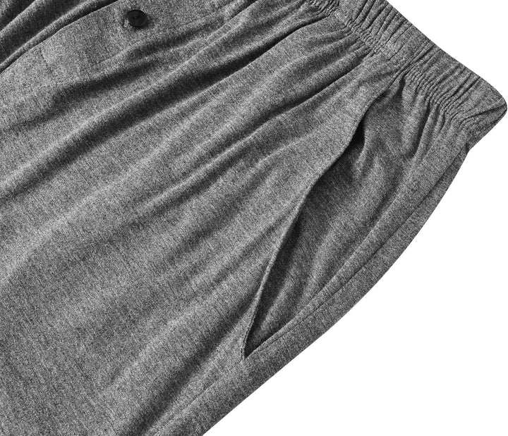 JINSHI Herren Schlafanzughosen Kurz Pyjamahose Sommer Nachtwäsche Shorts S 3er Pack- A (mit Knopflei