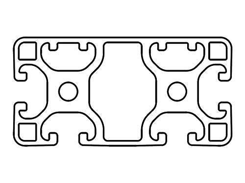 Design-Aluminiumprofil 40x80L 2 Nuten verdeckt I-Typ Nut 8 (leicht), silber eloxiert. Aluminium Prof