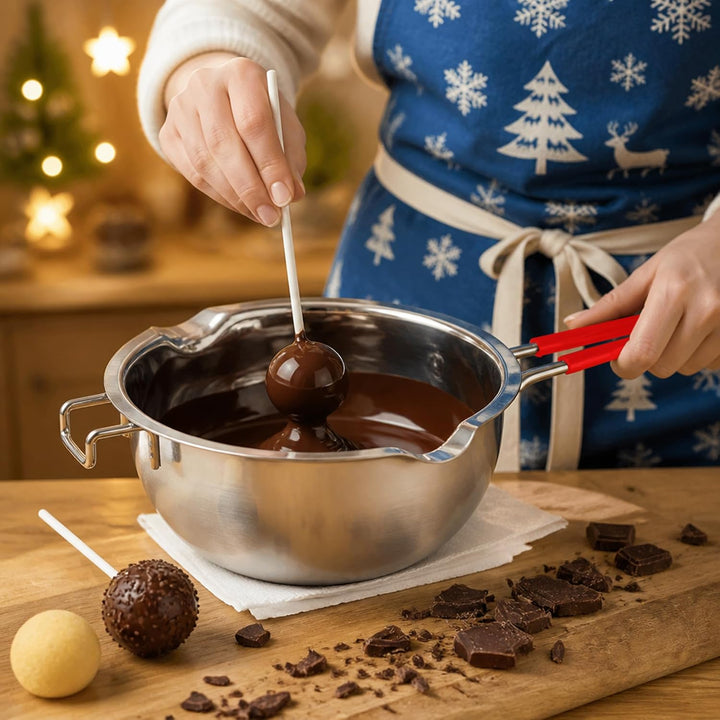 JEMESI Kerzen Schmelztopf 1200ml - Chokoladen Schmelztiegel Edelstahl 304 - Hochwertige Wasserbad Sc