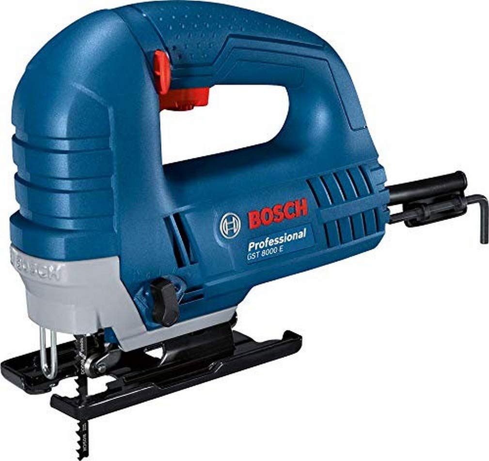 Bosch Professional Stichsäge GST 8000 E (inklusive 1x Sägeblatt T144 D, Spanreissschutz, im Karton),
