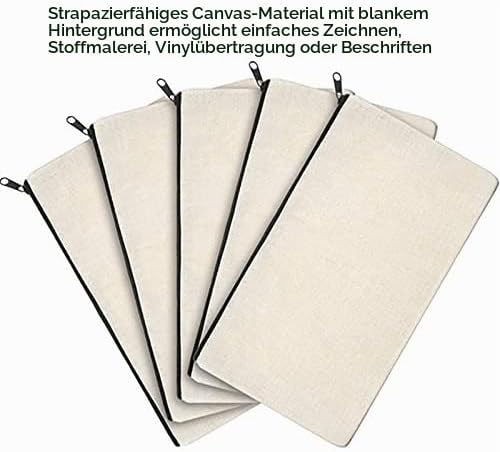 Jevina 50 Stück DIY Stoffbeutel Klein, Kosmetiktasche Klein, Leinwand ReiiVerschluss Tasche Bleistif