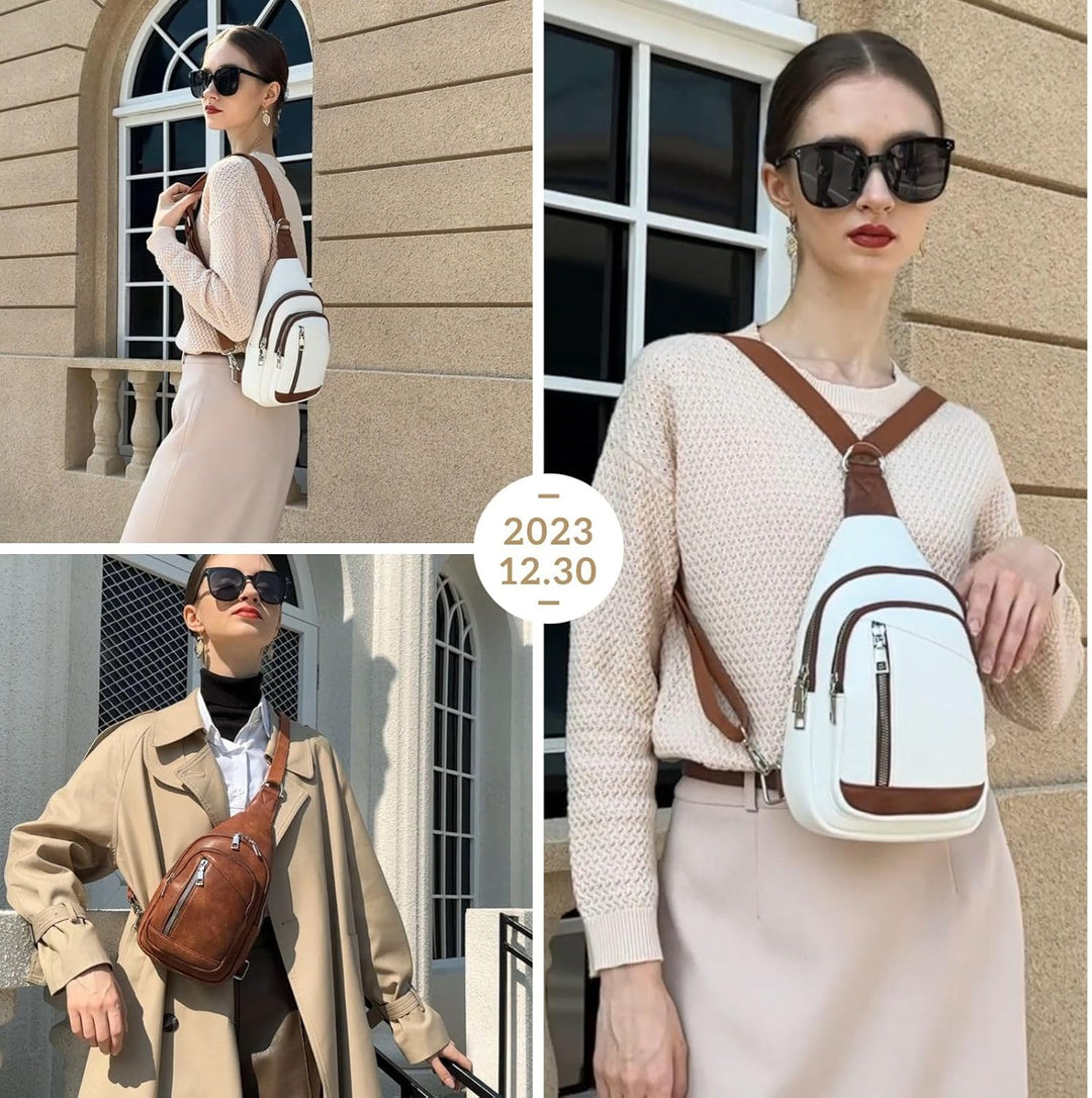 Travistar Brusttasche Damen Sling Bag Herren 2 in 1 Rucksack Damen Klein mit 2 Abnehmbare Schultergu
