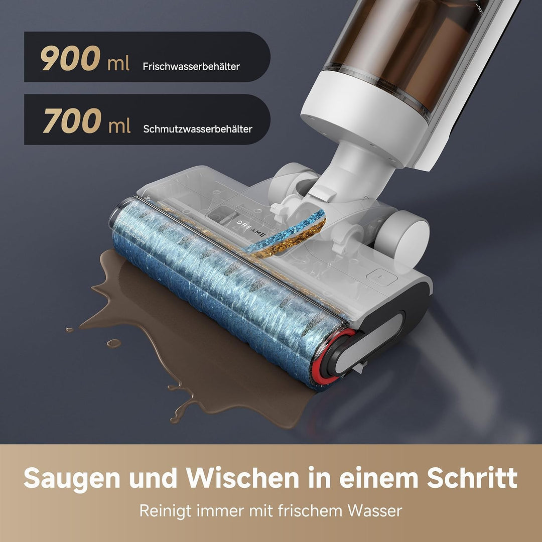 dreame G10 Pro Nass- und Trockensauger, 16.000 Pa Saugleistung, Doppel-Kantenreinigungsbürste, Selbs
