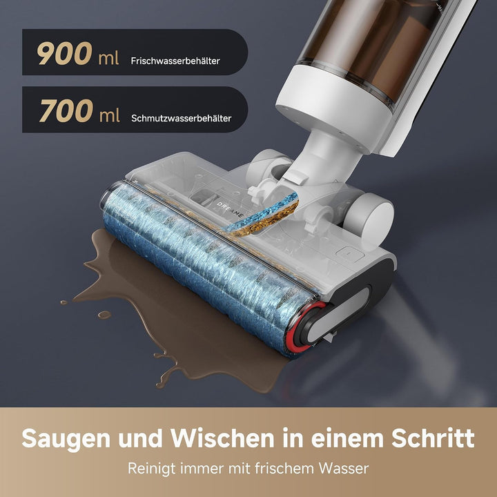 dreame G10 Pro Nass- und Trockensauger, 16.000 Pa Saugleistung, Doppel-Kantenreinigungsbürste, Selbs