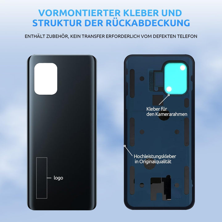 Eonpam Akkudeckel für Xiaomi Mi 10 Lite 5G Rückseite Glas Original Backcover Back Glas Ersatz mit Re