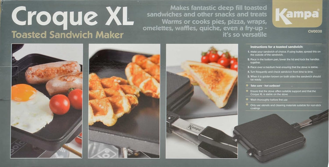 Kampa Toastie-Maker mit Antihaftbeschichtung, tragbar, Grösse XL