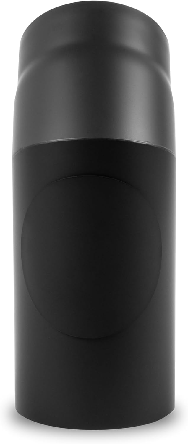 EWO Ofenrohr-Bogen 150 mm Durchmesser - Bogen 45° mit Tür Schwarz - Senotherm-Beschichtung - russbes
