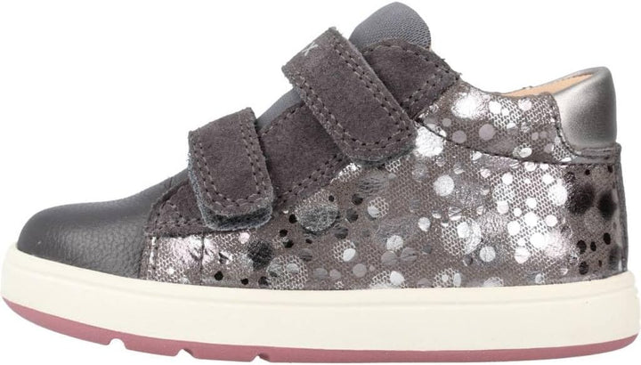 Geox Mädchen B Biglia Girl C Sneaker 24 EU Dk Grey Dk Silver, 24 EU Dk Grey Dk Silver
