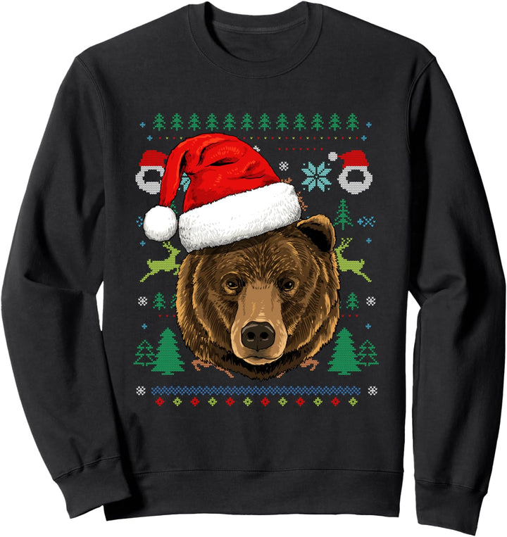 Bär hässliche Weihnachtsmütze Weihnachten Sweatshirt
