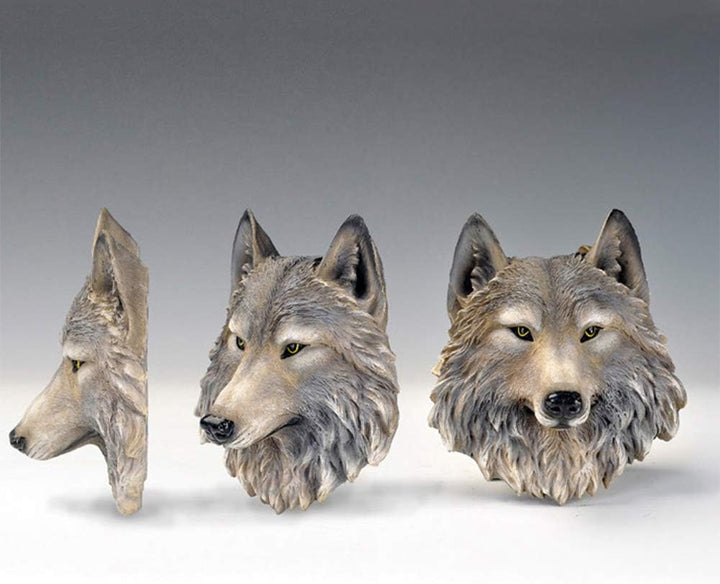 Wolfskopf Tierkopf Wanddeko Harz Dekorationen Skulptur Kopfwand Wandskulptur Kopf Wand Deko, Wolf, W
