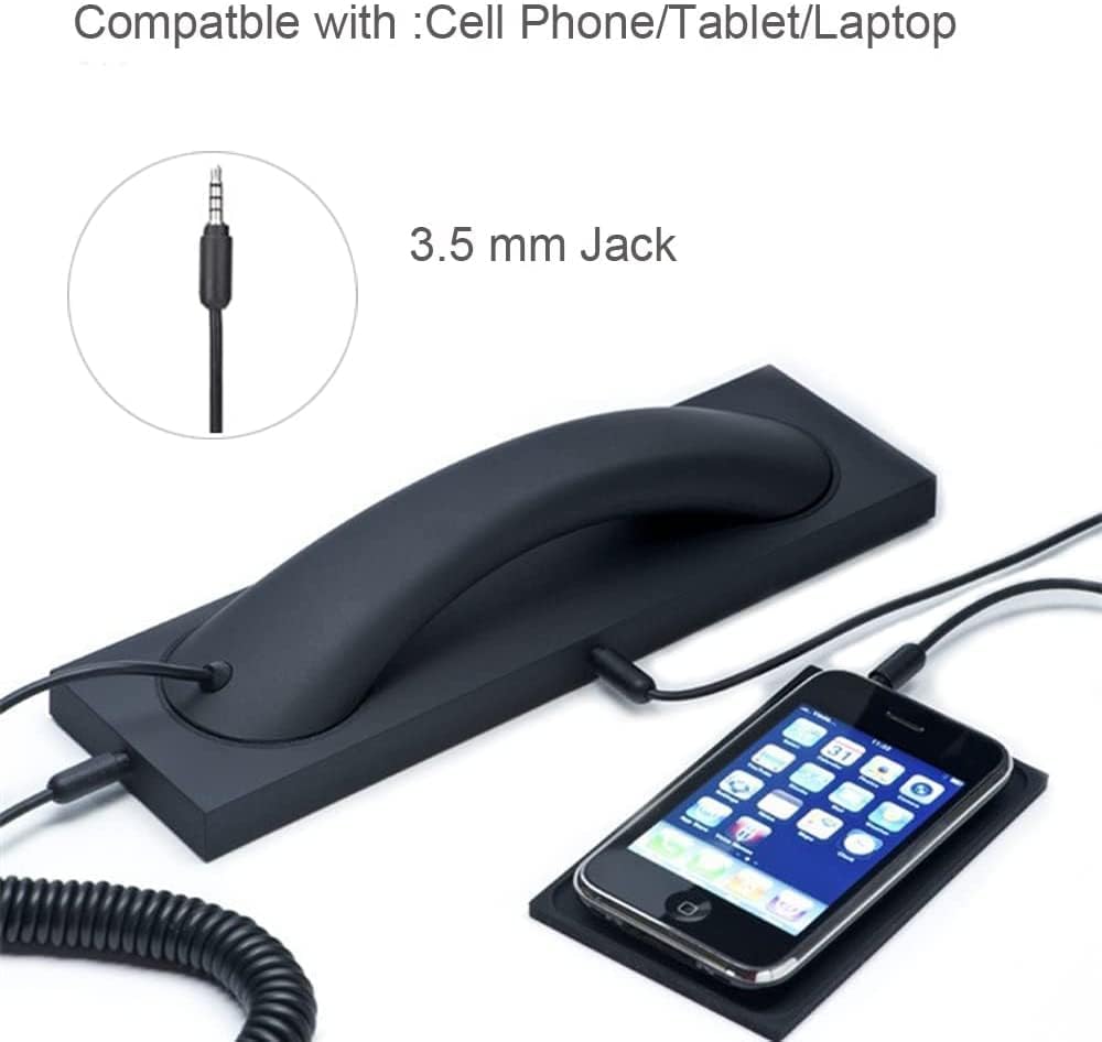 Retro Telefonhörer Empfänger Kopfhörer für Handy, Tablet, Laptop, Headset mit Antwort-Taste und komf