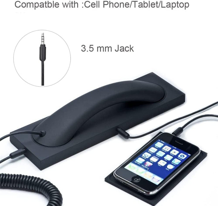 Retro Telefonhörer Empfänger Kopfhörer für Handy, Tablet, Laptop, Headset mit Antwort-Taste und komf