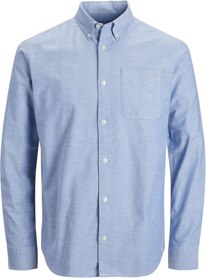 JACK & JONES Brook Check Oxford Shirt S Cashmere Blue/Fit:slim Fit, S Cashmere Blue/Fit:slim Fit