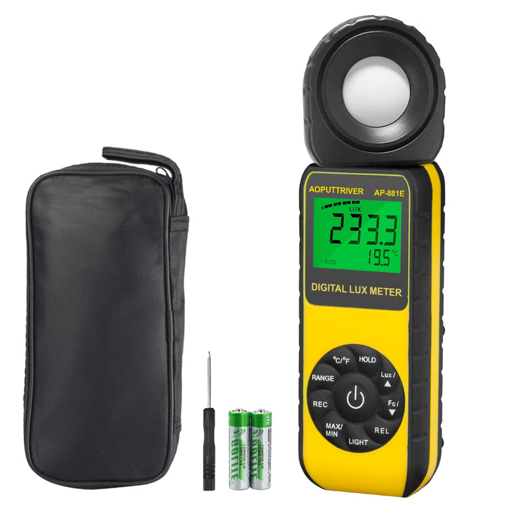 AOPUTTRIVER AP-881E Belichtungsmesser, Digitale Luxmeter, Lichtmessung Photometer 300,000 Lux mit Da
