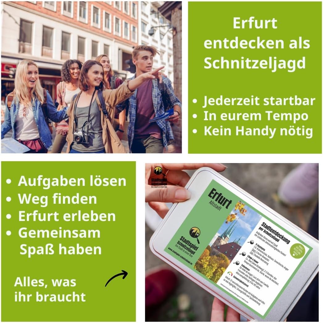 Schnitzeljagd Erfurt: Stadtspiel Erfurt als Schnitzeljagd für Familien, Klassenfahrten oder Teameven
