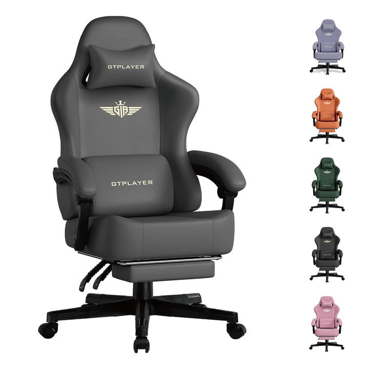 GTPLAYER Gaming Stuhl, Atmungsaktiver Bürostuhl, bürostuhl ergonomisch, Hochwertiger - Kunstleder, E