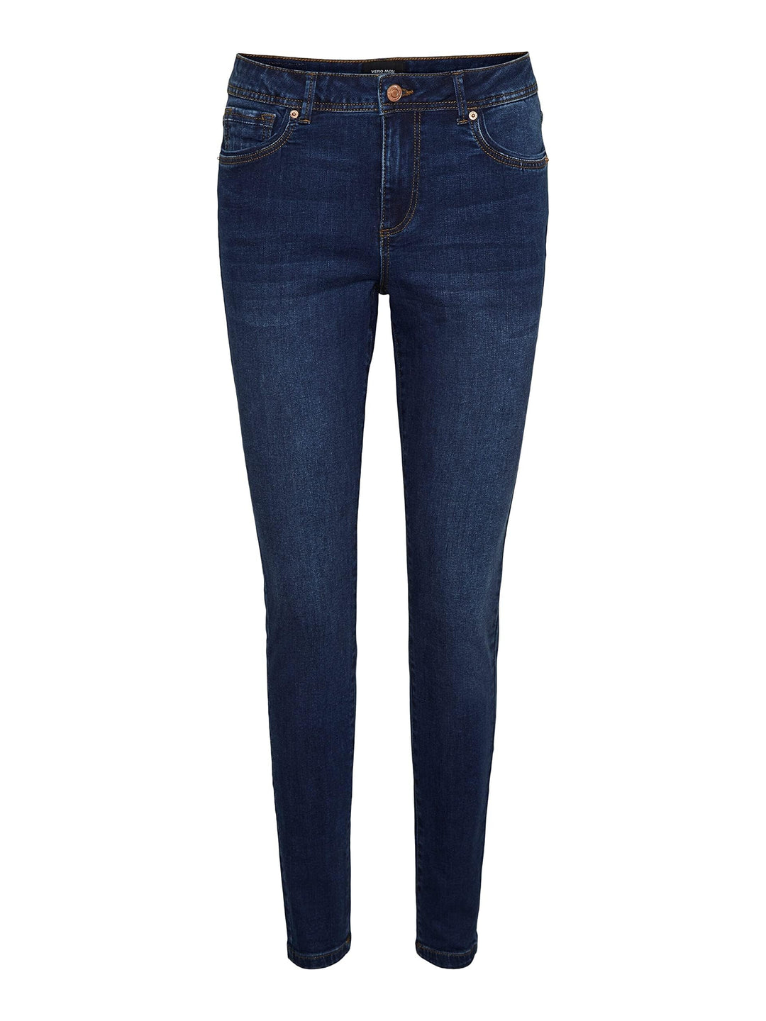 VERO MODA Damen VMTANYA MR S Piping Jeans VI207 GA 10225234 XS / 34L Dark Blue Denim, XS / 34L Dark