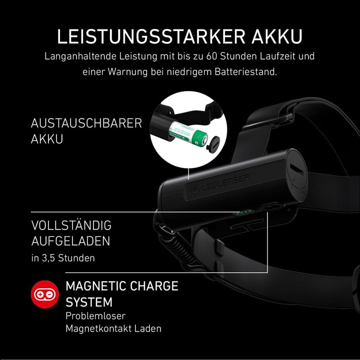 Ledlenser H7R Core Stirnlampe LED, 1000 Lumen, aufladbar mit Lithium Akku, wasserdicht IP67, fokussi