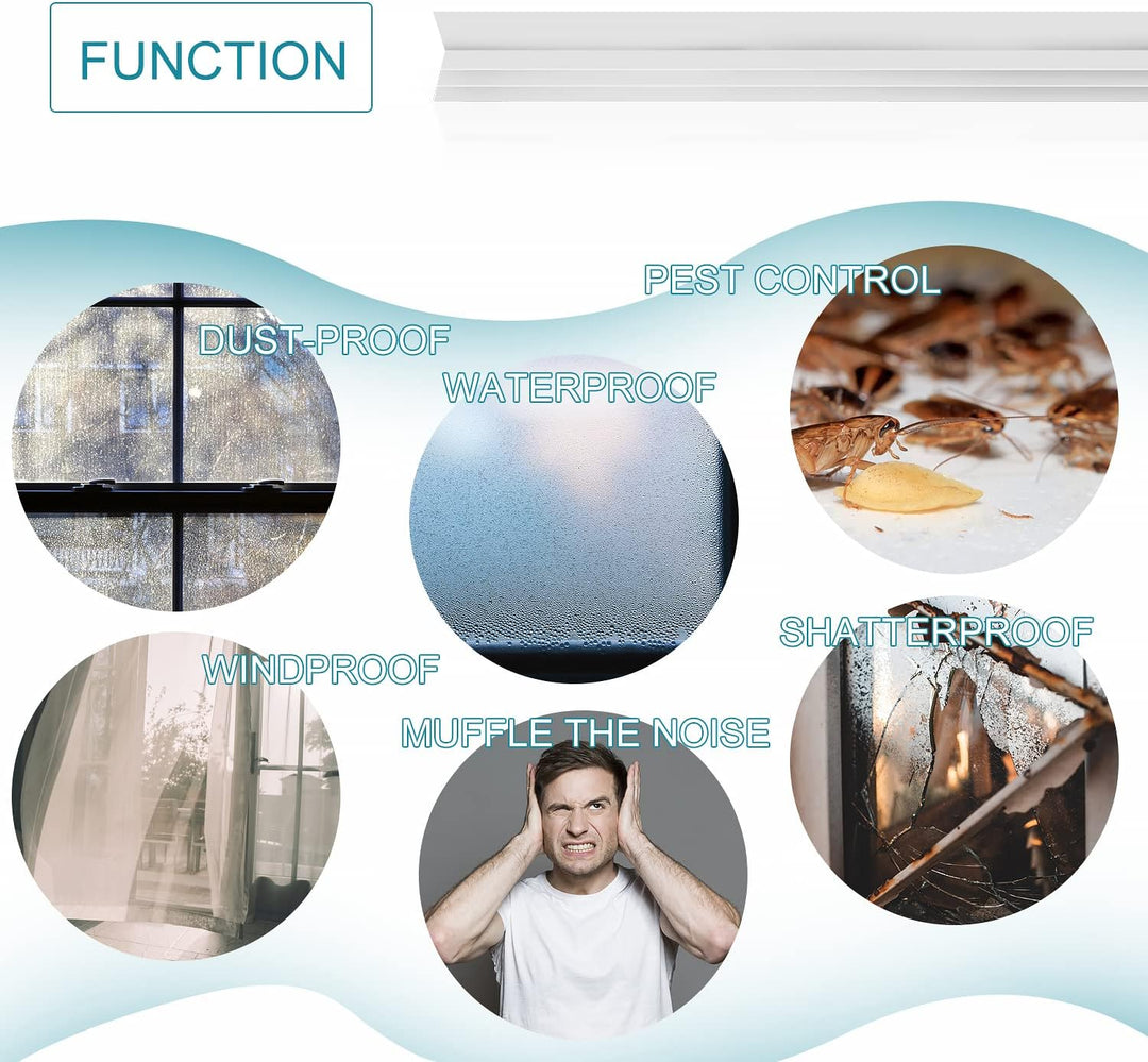 EFUTURETIME Türdichtung Weiss【10m】-Zimmertürdichtung perfekt für Holztüren zur Schalldämmung und Kol