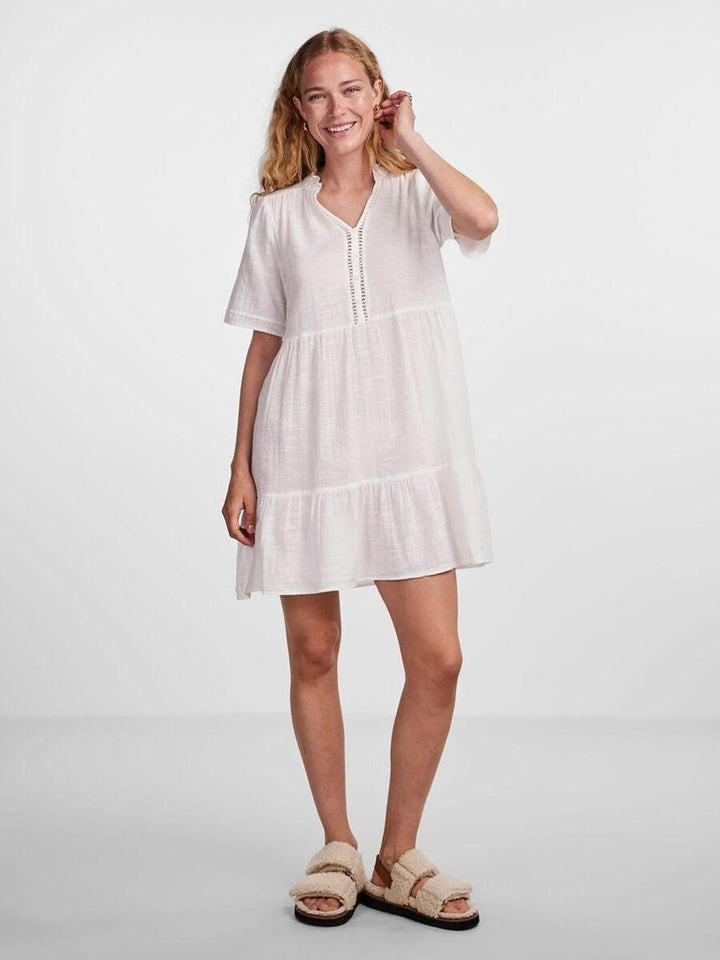 PIECES Damen Pcjeanita Ss Dress Kleid S Cloud Dancer, S Cloud Dancer