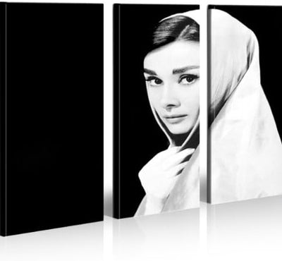 islandburner Bild Bilder auf Leinwand Audrey Hepburn V6 XXL Poster Leinwandbild Wandbild Dekoartikel