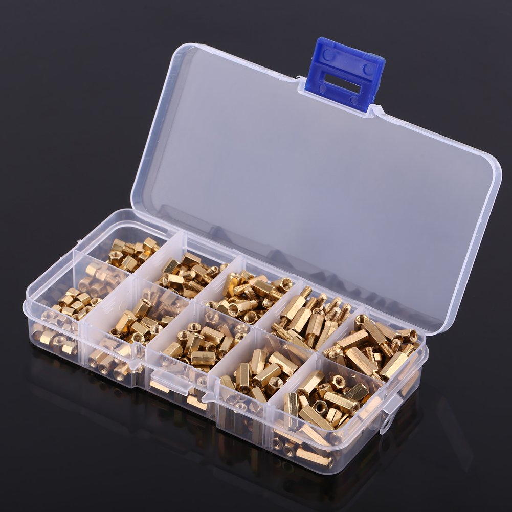 300pcs M3 Abstandshalter Distanzhülse Schrauben Messing StandOff Männliche Weibliche Hexe Spacers Fü