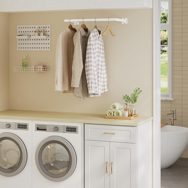 Kleiderstange Wandmontage, Garderobe Rohr industrial, für Flur Küche Wohnzimmer Badezimmer, 64 cm, W