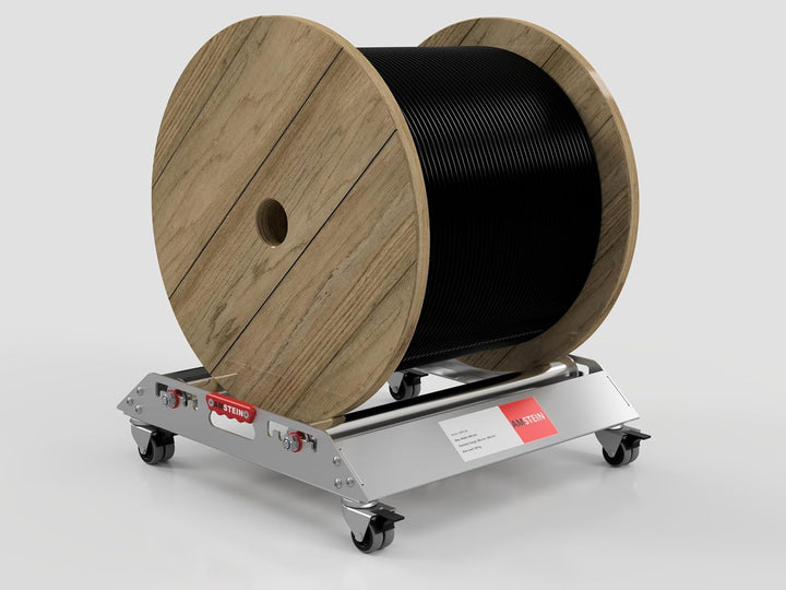 Profi Kabelabwickler AMR-580 mit 4 gebremsten Lenkrollen für Kabeltrommeln 200-850mm, bis 300kg Trag