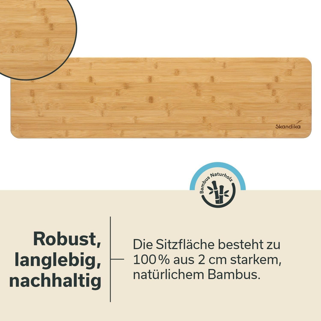 Skandika Sitzbank Tobro 2er Set | Campingbank aus Bambus, 100 x 27 x 39 cm, bis 200 kg belastbar, we