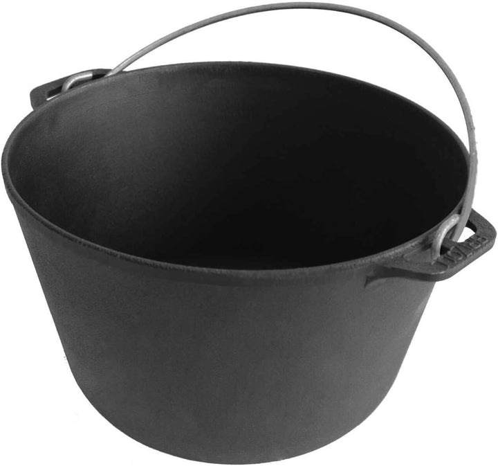 Kazan 10L aus Gusseisen mit Bügel und Gusseisendeckel | Schwenktopf Campingtopf Gulaschkessel | Cast