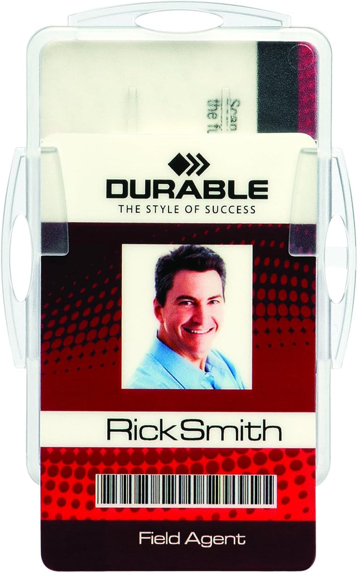 Durable Ausweishalter für 2 Betriebs-/Sicherheitsausweise, im Format 54 x 85 mm, Packung à 10 Stück,