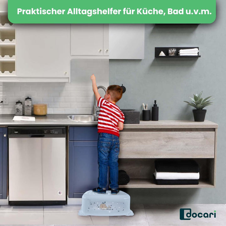 Kinder Töpfchen Set 3 in 1 ab 1 Jahr blau Wal – Töpfchenset Jungen Mädchen stabil rutschfest und hyg