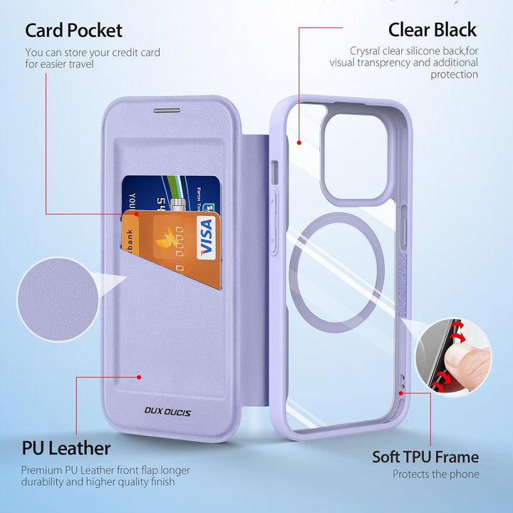 DUX DUCIS Hülle für iPhone 15 Pro Max Handyhülle Kompatibel mit MagSafe, Transparente Anti-Kratzer L