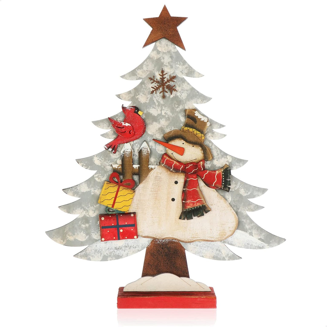 com-four® Dekorativer Aufsteller für Weihnachten - Weihnachtlicher Tannenbaum aus Holz - Weihnachtsb
