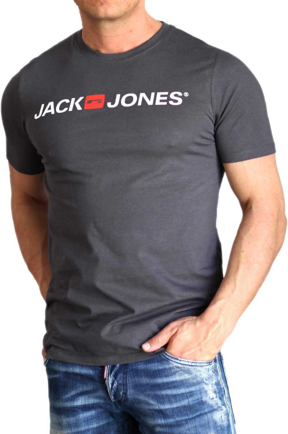 JACK & JONES Herren 5er-Set T-Shirts in verschiedenen Styles, Prints und Farben aus Baumwolle S Slim