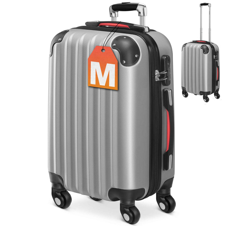 Monzana® Koffer Baseline Handgepäck ABS Hard Case Gehäuse gummierte Rollen Teleskopgriff Zahlenschlo