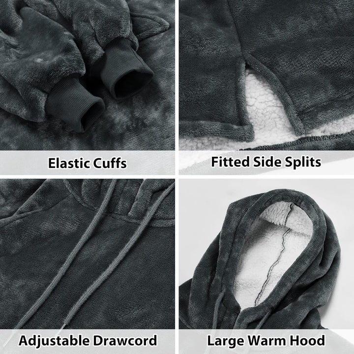 Catalonia Classy Sherpa Kapuzendecke Kuschelig Hoodie Decke, Flauschig Warmer Pullidecke Lange Kapuz
