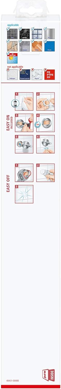 tesa ESTEETIC Bad Handtuchhalter, 2-armig und schwenkbar, verchromt - rostfrei, zur Wandbefestigung