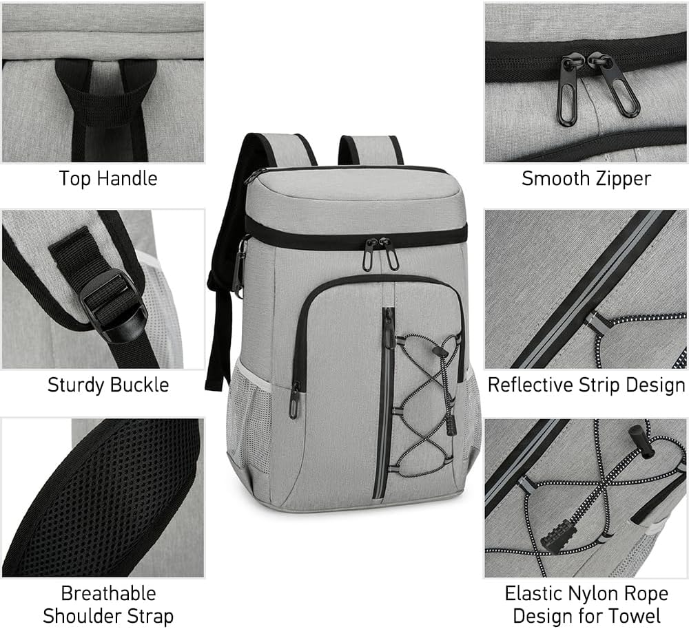 SOUUXIU ühlrucksack, Kühltasche Rucksack, Picknickrucksack,25L Leichter Camping-Rucksack für Männer