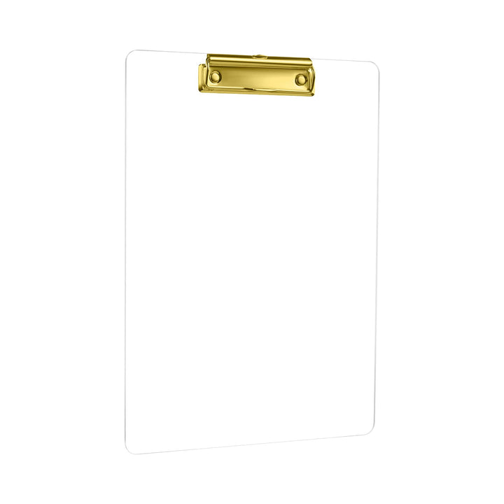 MSDADA Schreibmappe mit Golden Metalklemme, Acryl Transparent Klemmbrett Grösse A4 hoch Klemmbrettma