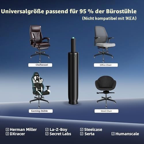 Mastery Mart Gasdruckfeder Bürostuhl Ersatzteile, 315mm - 455mm Gasfeder für Bürostuhl, 152mm Reisel