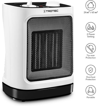 TROTEC TFC 17 E Keramik-Heizlüfter Keramik-Heizung 60° -Oszillation 2000 Watt Heizleistung für Räume