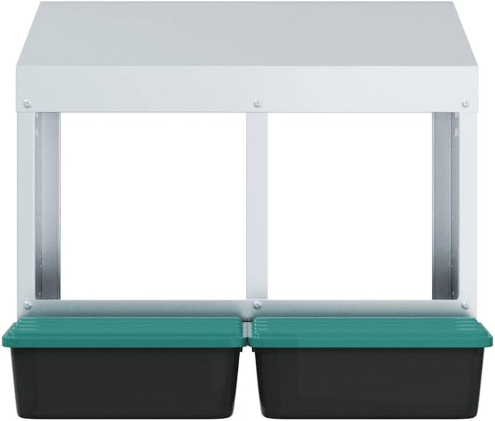 Hühner-Nistkasten mit 2 Fächern Wandmontage verzinkter Stahl langlebig wetterfest für Geflügel Eierl