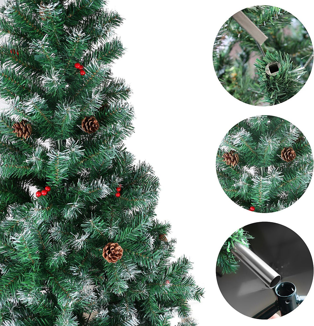 Künstlicher Weihnachtsbaum mit Kiefernzapfen und Beere, beschneiden Spitzen Christbaum inkl. Metalls