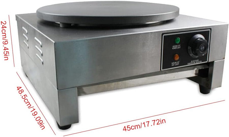 Acesunny Edelstahl Crepes Maker Crepesgerät Crepesplatte Crepe Crepesplatte Pfannkuchen 3KW Crepe Ma